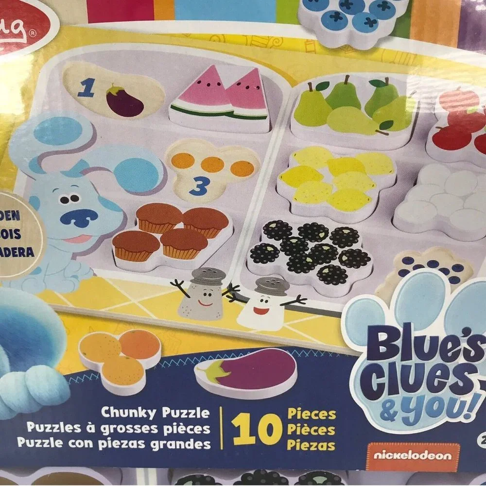 Melissa & Doug Blue's Clues & You! Wooden Chunky Puzzle Food Nickelodeon NIP